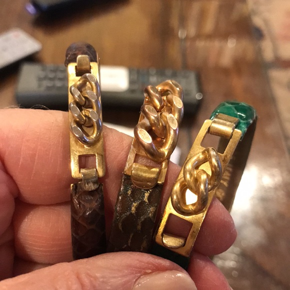 —————SOLD————————VINTAGE BRACELET LEATHER GOLD TONED. - Picture 5 of 7